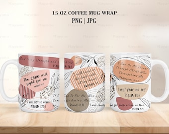 Christian Affirmations 15 OZ Mug Wrap PNG, Sublimation Designs Digital Download