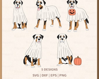 Halloween Swiss Mountain Dog SVG, Boo svg, Halloween svg, Files for Cricut, silhouette, Sublimation, Digital Download