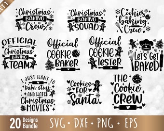 Cookie Baking Crew SVG PNG Bundle, Cutting Files for Cricut, silhouette, PNG Sublimation, Digital Download