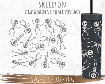 Scheletro per Strata Skinny Tumblers 16oz SVG, Cut file per Cricut e Silhouette Instant Download