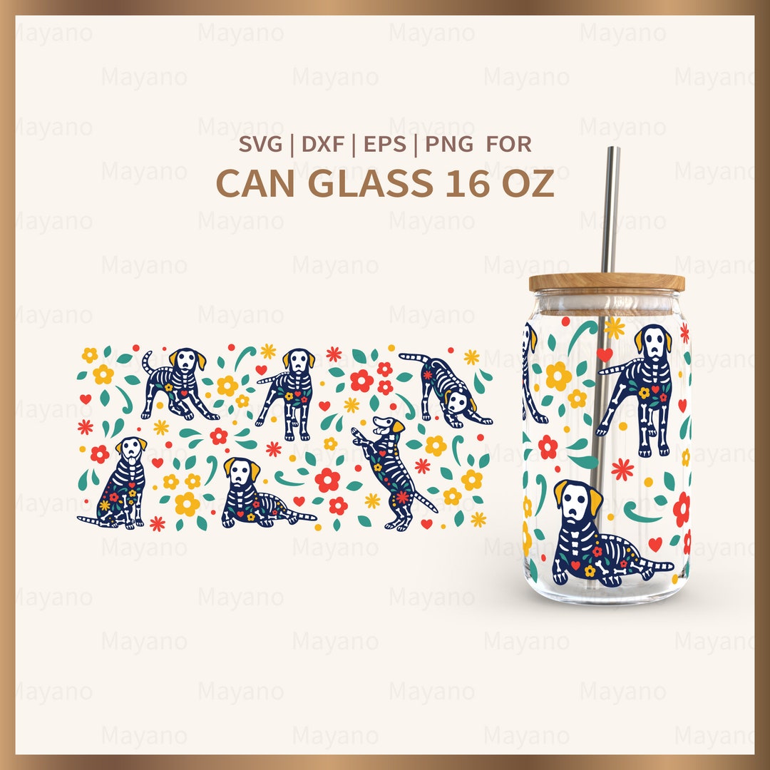 Sugar Skull Dog SVG, Day of the Dead Dog SVG, Halloween, Wrap for