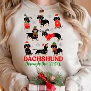 Dachshund Through the Snow PNG, Dachshund Christmas PNG, Design for ...