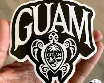 Turtle GUAM Island Sticker || Guamanian Gift Chamorro Decal