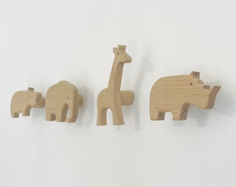 Safari nursery wall hooks | nursery decor, safari nursery, jungle nursery, animal hooks, baby room decor