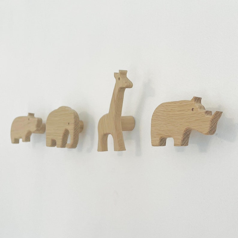 nursery decor wall hooks made of oak