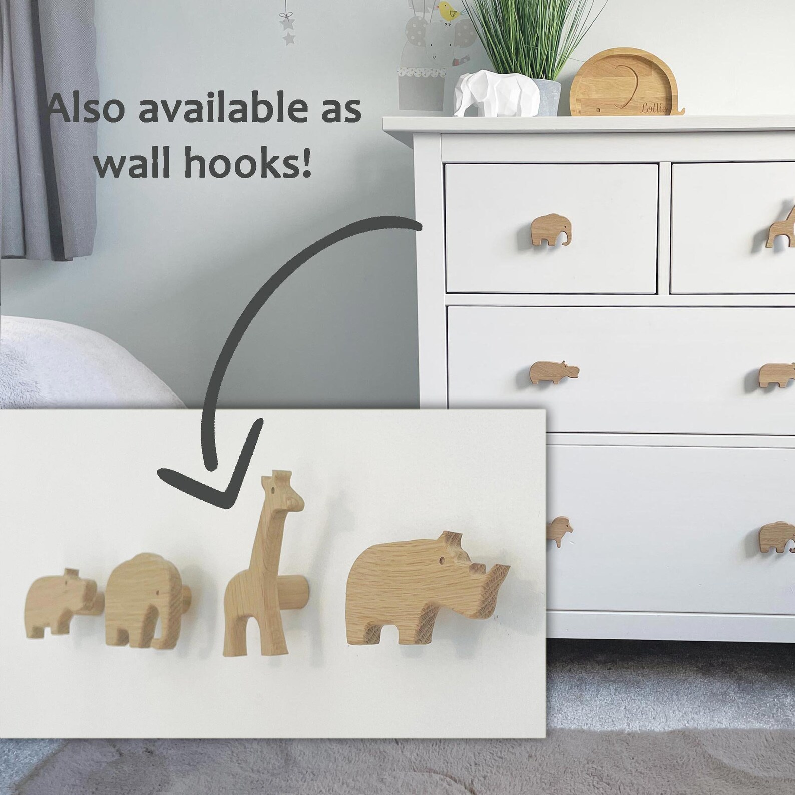 Safari Animal Drawer Handles Safari Nursery Decor Wardrobe Etsy