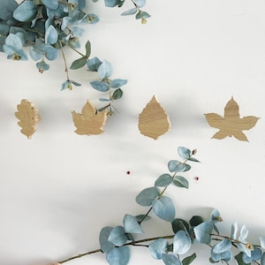 Autumn Leaf Hook Set | Set of 4 | Solid Oak, hallway hooks, nursery decor, autumn decor, coat hooks, autumn leaves