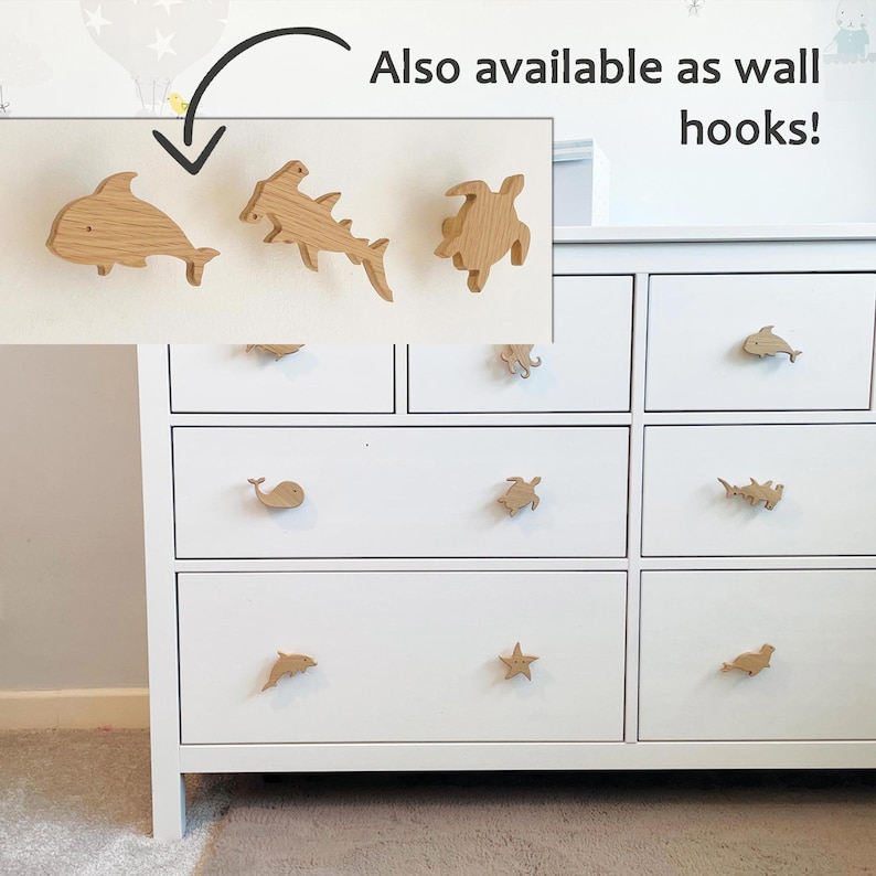 Ocean Animal Drawer Handles Sea Life Nursery Decor Wardrobe Etsy UK