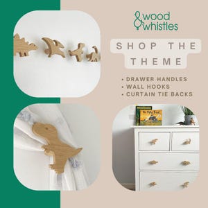 Dinosaur nursery wall hooks | nursery decor, dino nursery, nursery decor for boys, dinosaur bedroom accessories image 2