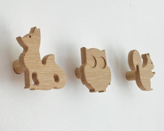 Woodland animal wall hooks | nursery decor, forest nursery decor, woodland nursery decor, coat hooks, woodland hooks, nursery wall hooks