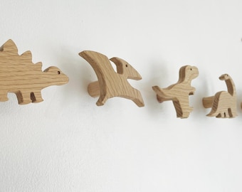 Ganchos de pared de guardería de dinosaurios / decoración de guardería, guardería de dinosaurios, decoración de guardería para niños, accesorios de dormitorio de dinosaurios