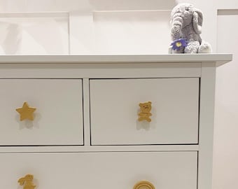 Baby nursery drawer knobs | nursery décor, neutral nursery, baby bedroom décor, cloud drawer knob, rainbow drawer knob, star drawer knob