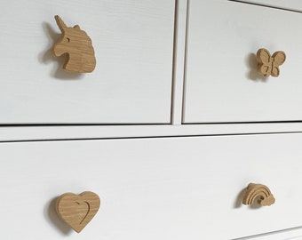 Girls nursery drawer knobs | unicorn decor, butterfly decor, fairy decor, girls bedroom decor, nursery decor, drawer pulls, drawer knobs