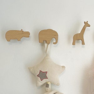 hippo elephant giraffe wall hooks