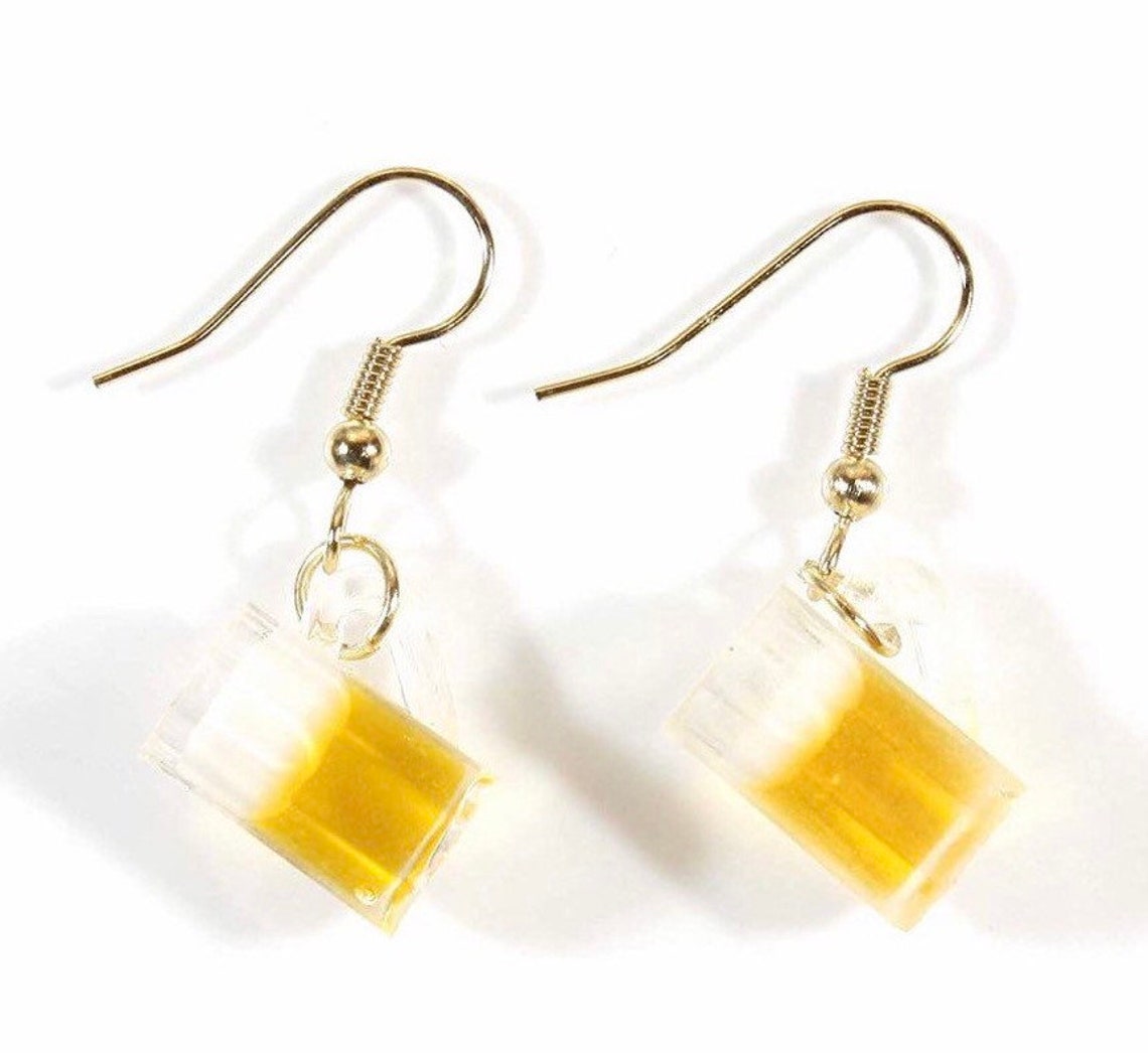 Beer Mug Earrings Beer Earrings Beerings Alcohol earrings Etsy