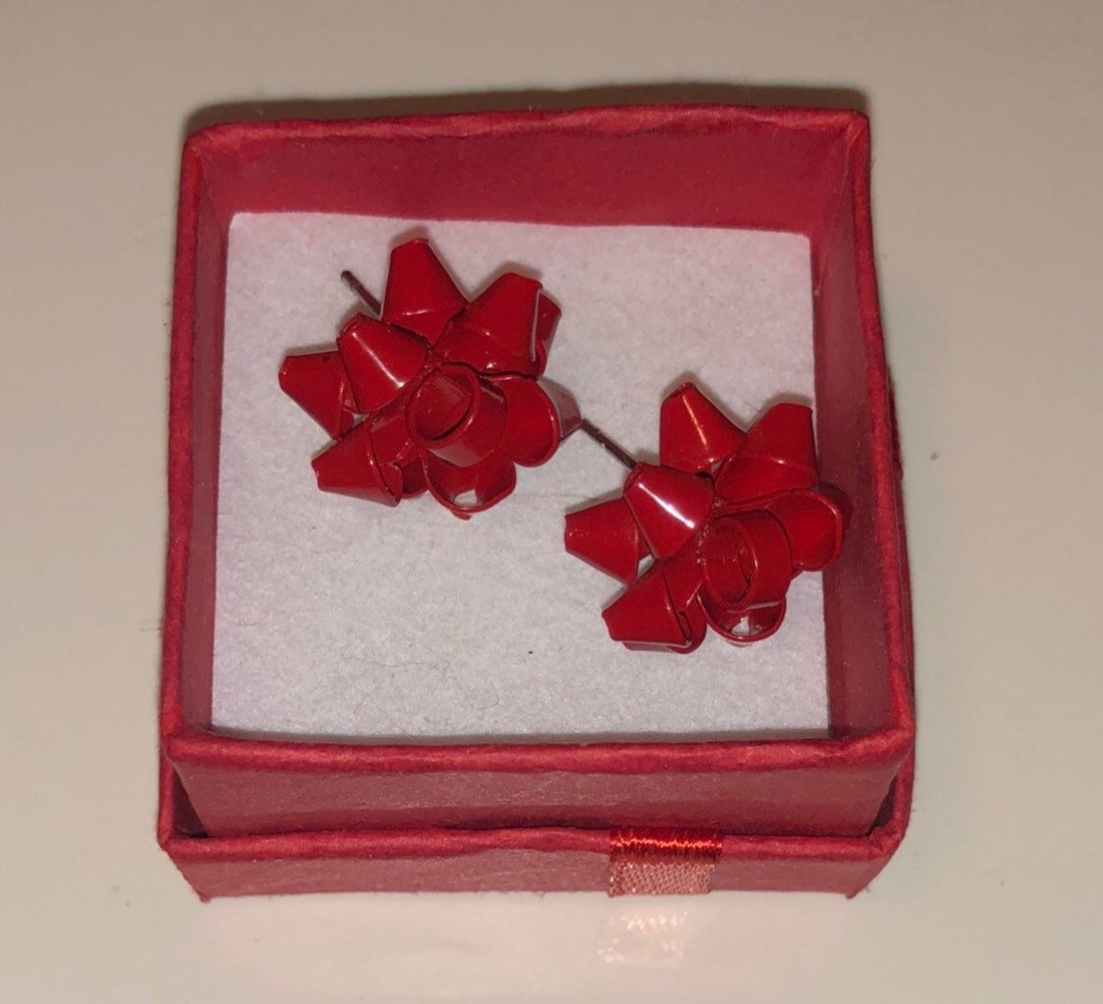 Holiday Bow Earrings Christmas Bow Earrings Christmas Etsy