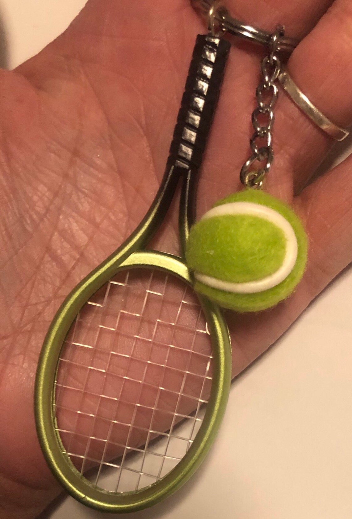 Tennis Keychain Tennis Racquet Keychain Tennis Ball Etsy