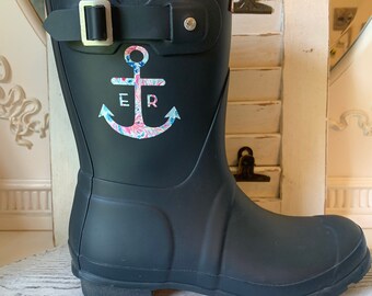 monogrammed hunter rain boots