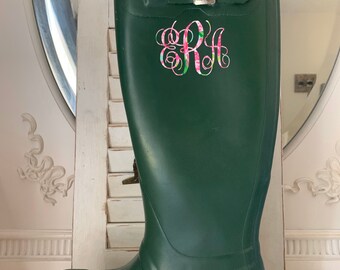 monogrammed hunter rain boots