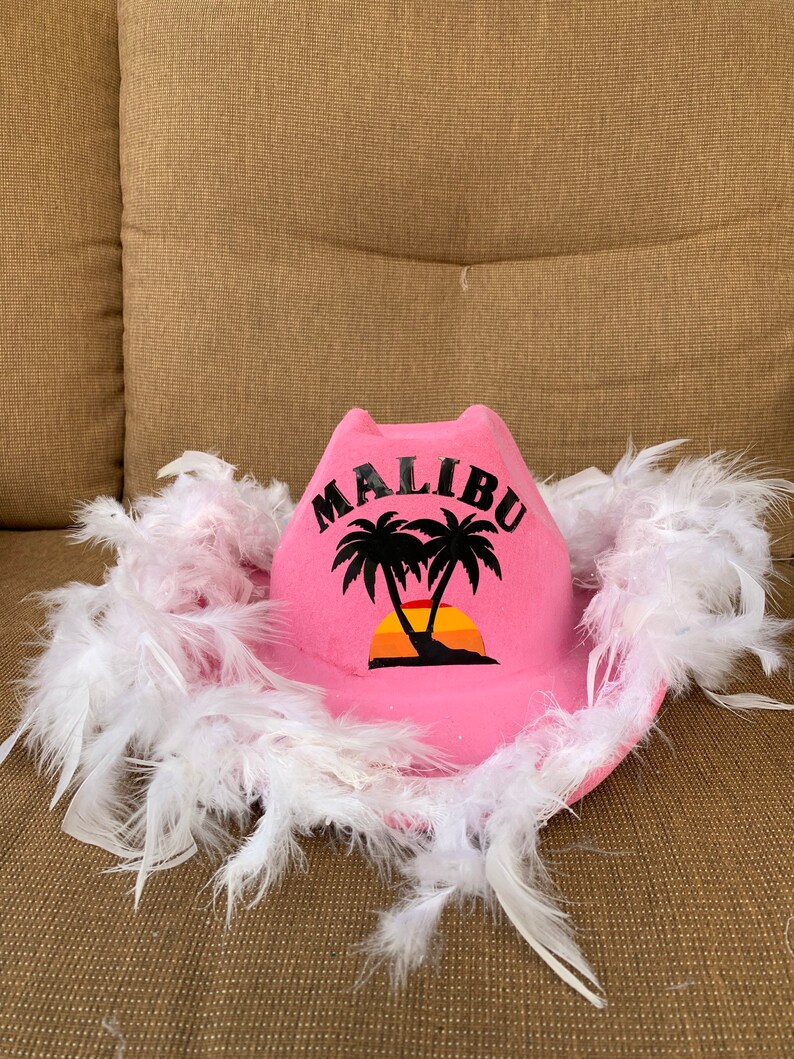 Malibu cowboy hat drinking hat fun hat Malibu rum hat Etsy