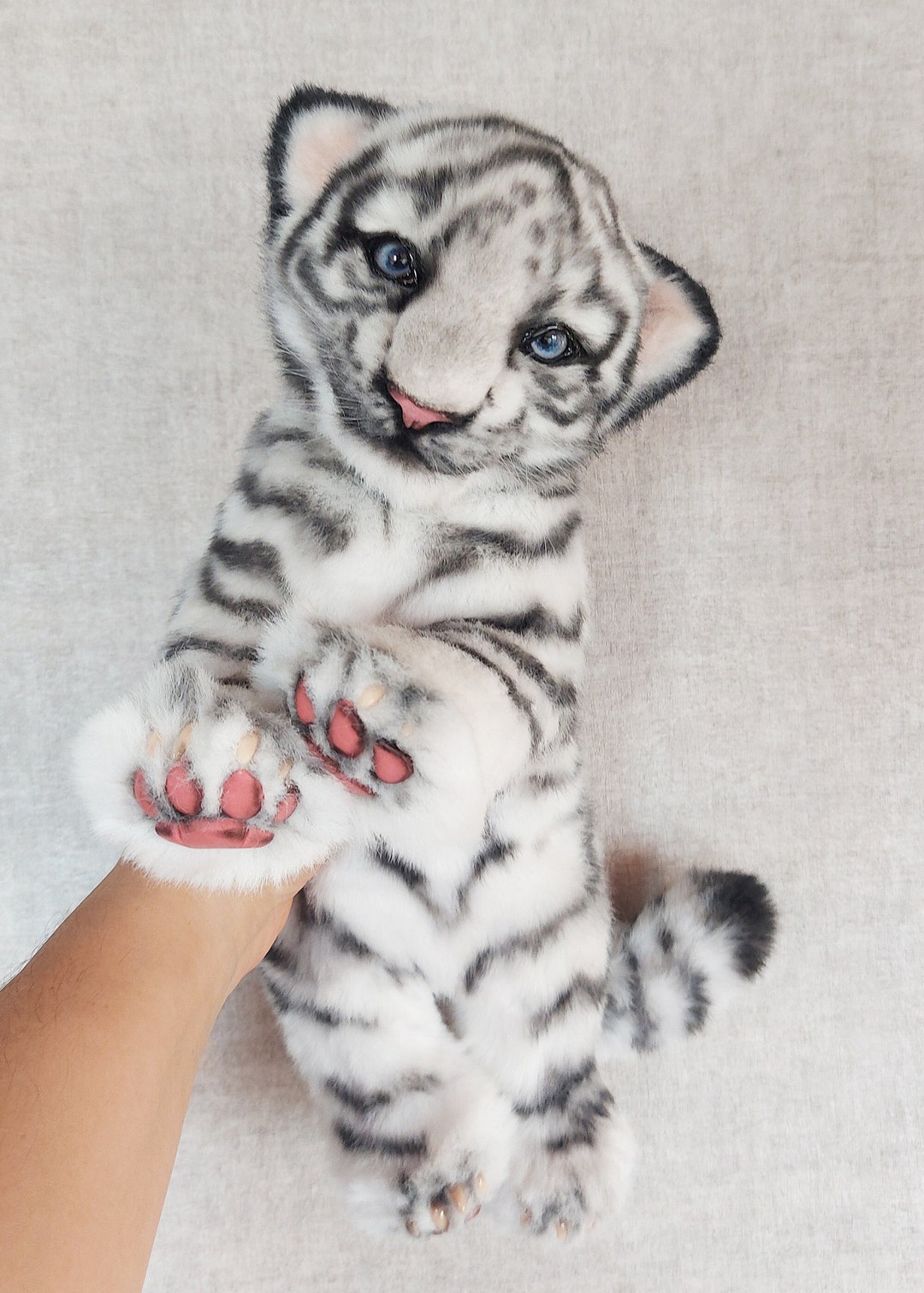 White Tiger Plush Tiger Cub Etsy