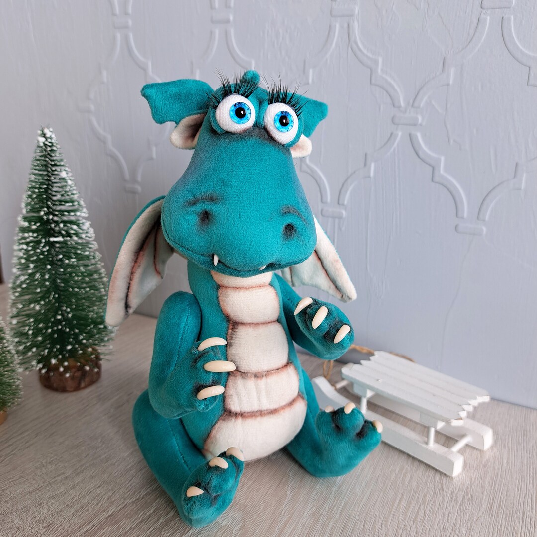 Green Dragon Plush Toy Etsy