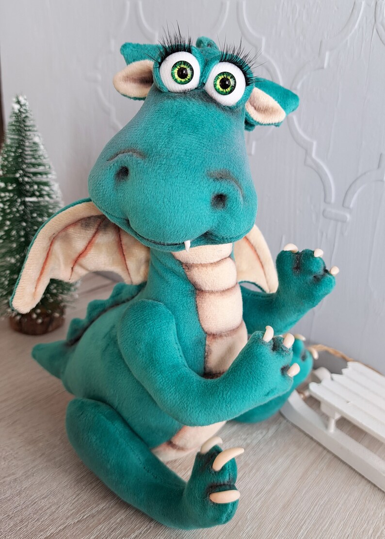 Green Dragon Plush Toy Etsy