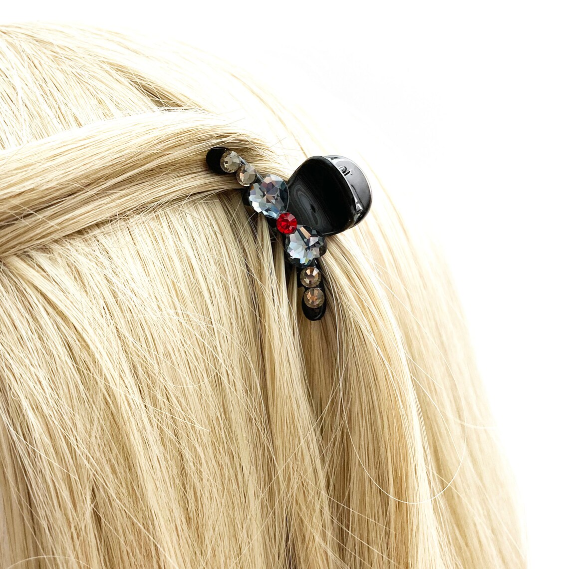Luxury crystal small hair claw clip for updo hair Swarovski Etsy