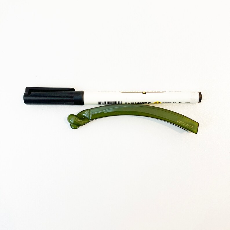Cellulose marble solid color slim line banana hair claw clip for women Acetate transparent colorful slim hair claw