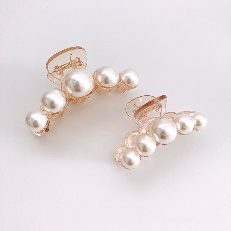 Sleek Bold Pearl Ball Decorated Hair Claw Clip for Updo Hair - Etsy