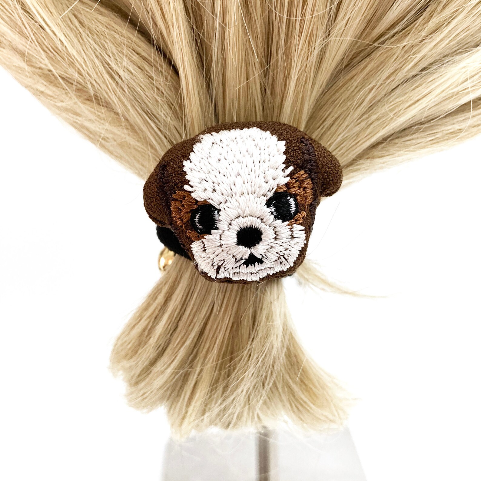 Dog hair tie hair elastic ponytail holders Dog embroidery Etsy