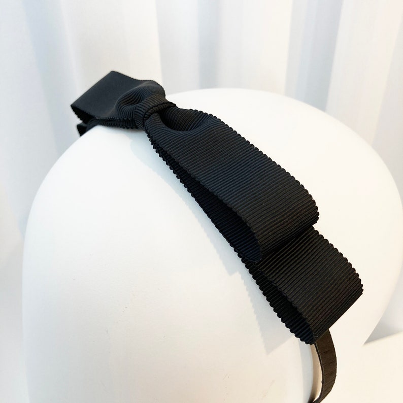 Black Bow Grosgrain Ribbon Classic Thin Headband for Women Etsy
