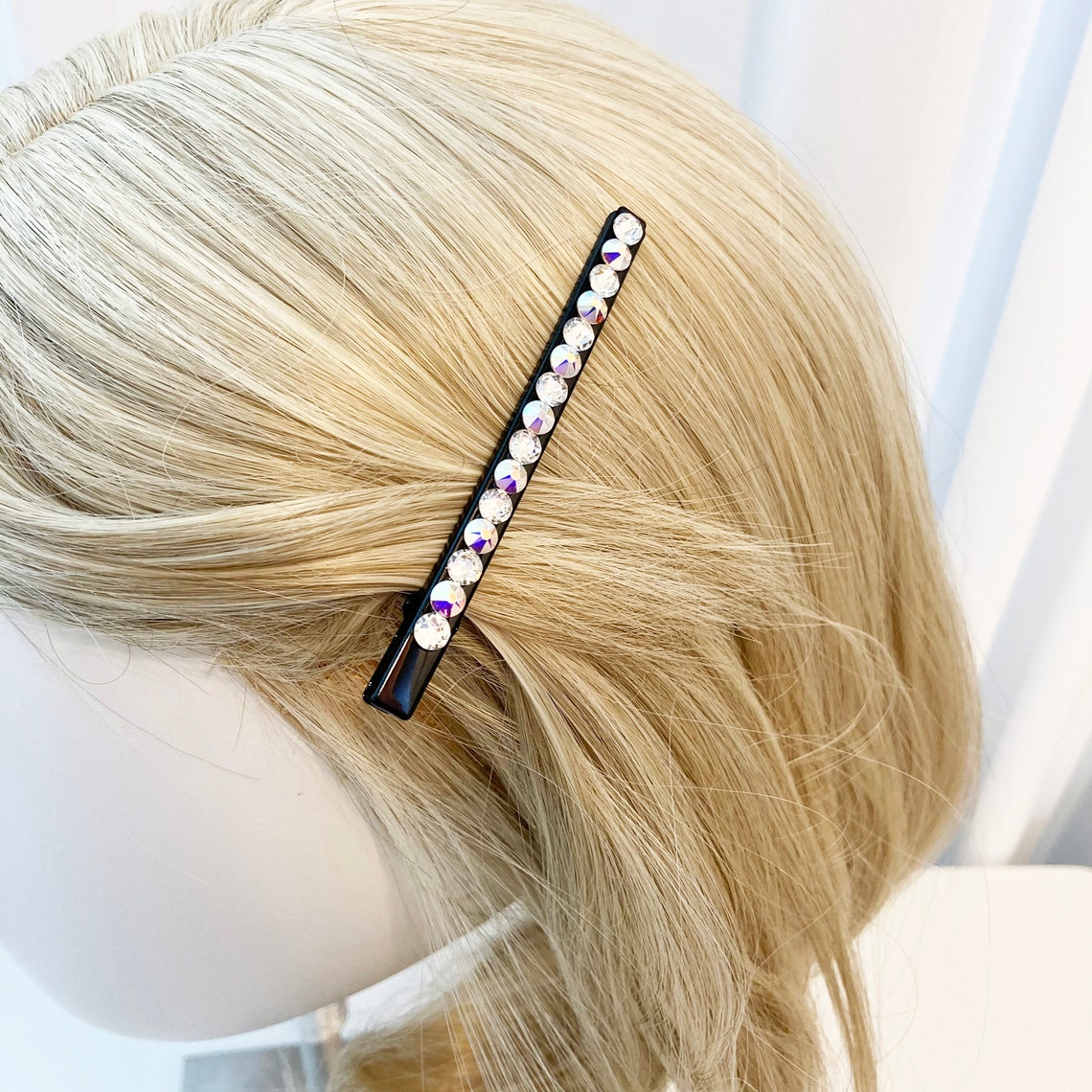 Swarovski Crystal embellished simple long hair clips for Etsy