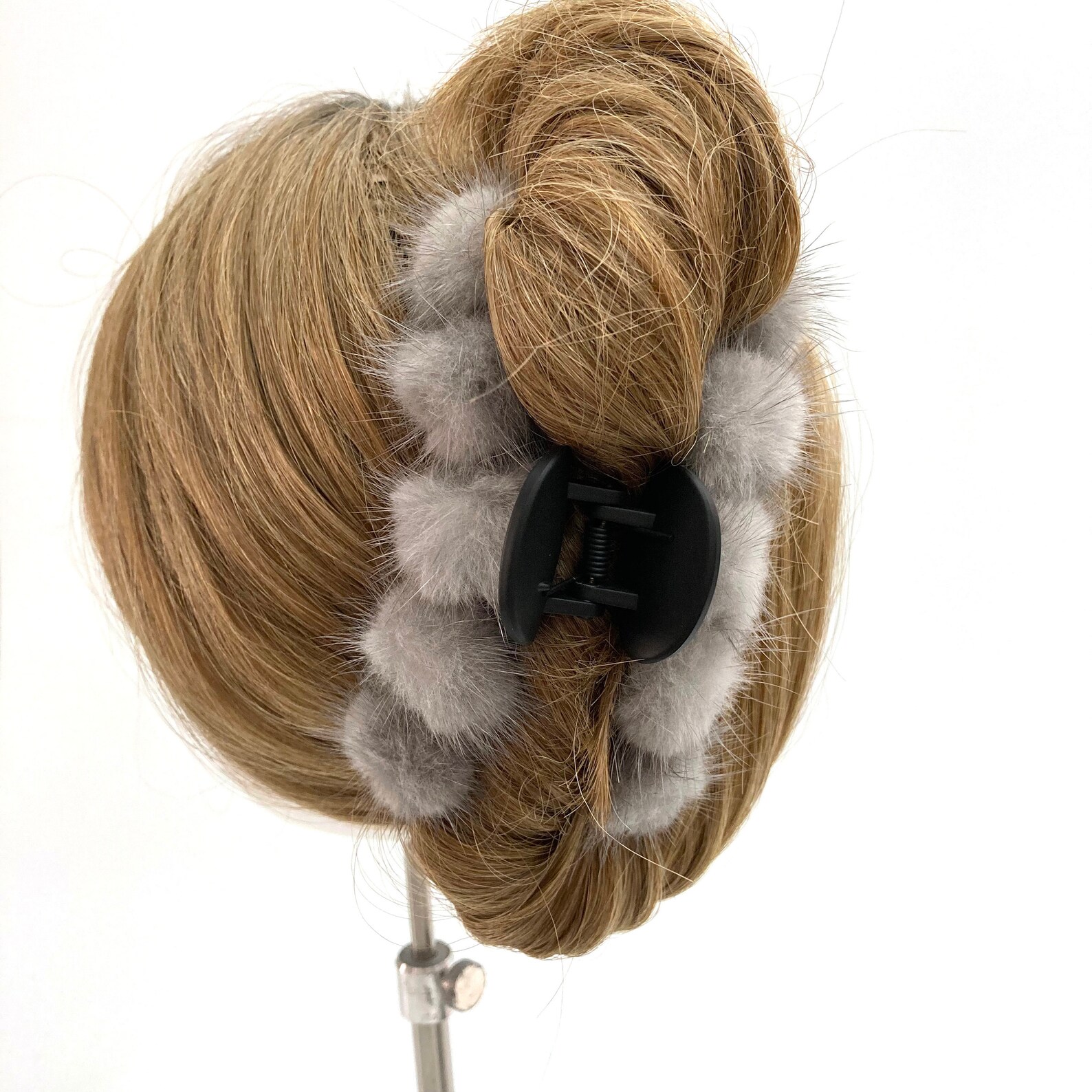 Luxury Fur Hair Claw Clip for Updo Hair Mink Fur Winter Hair Etsy
