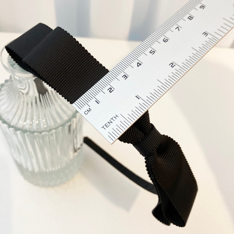 Black Bow Grosgrain Ribbon Classic Thin Headband for Women Etsy