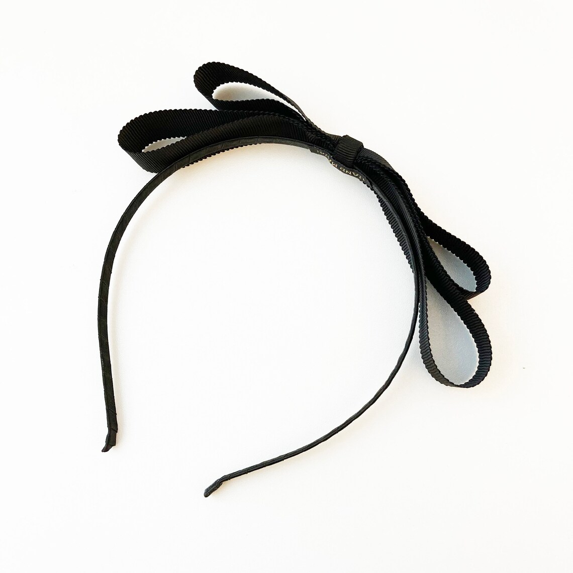 Black Bow Grosgrain Ribbon Classic Thin Headband for Women Etsy