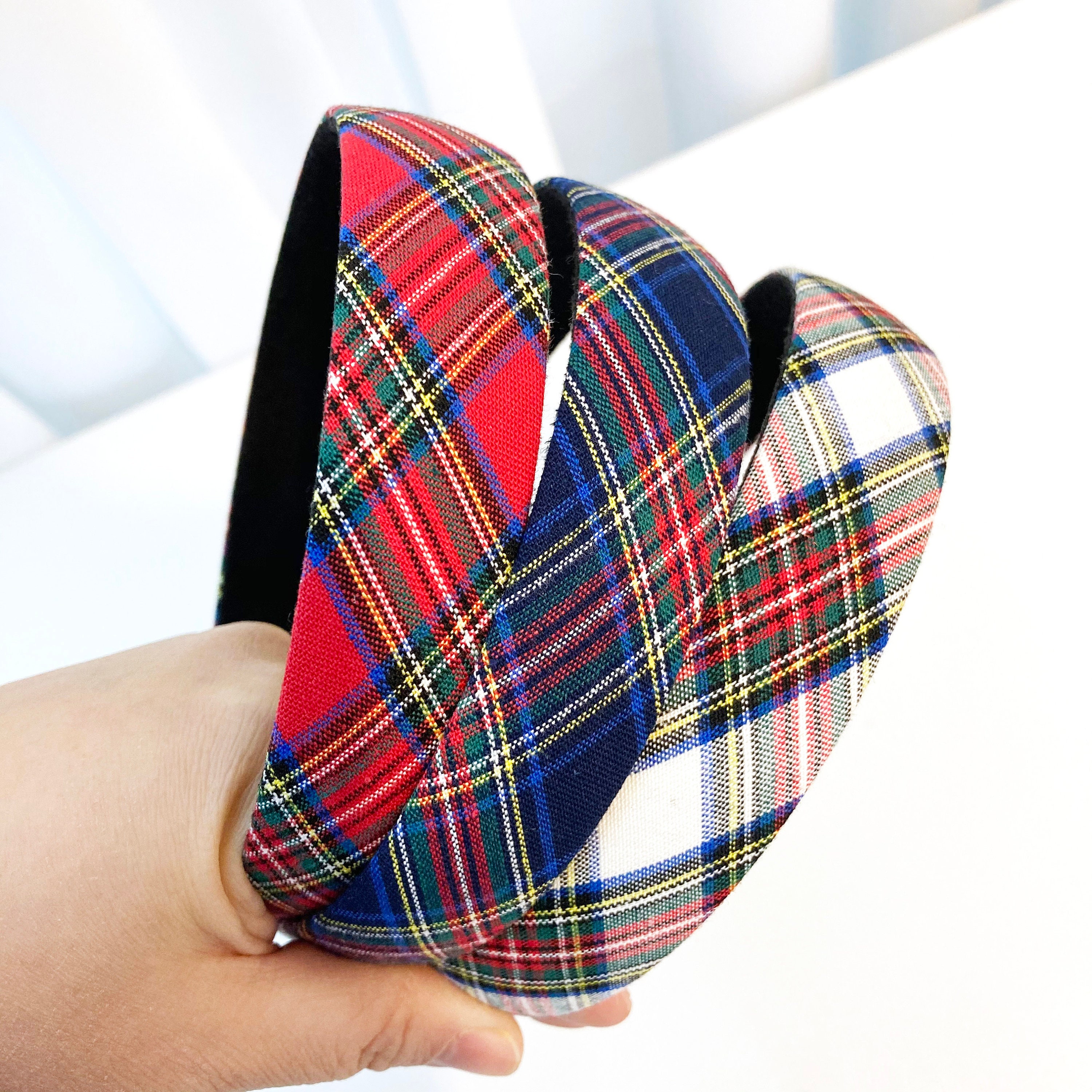 Preppy tartan check simple headband for women Twill check Etsy