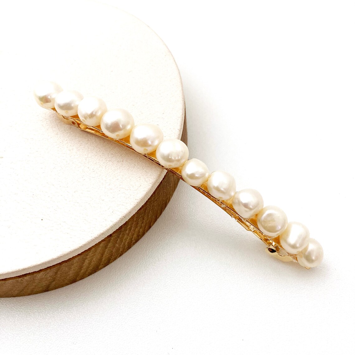 Real Pearl luxury french barrette for thin hair Freshwater Etsy