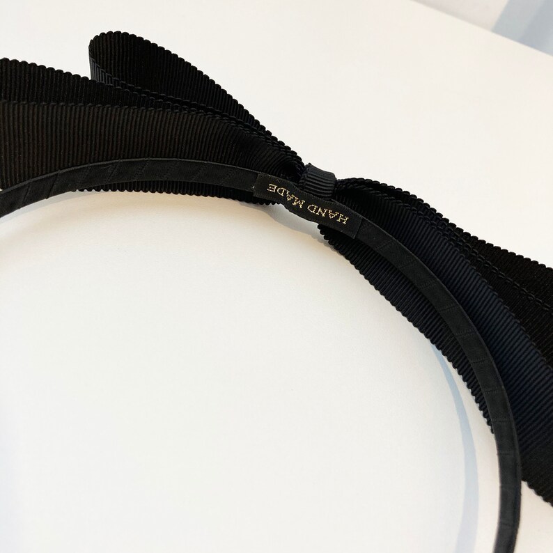 Black Bow Grosgrain Ribbon Classic Thin Headband for Women Etsy