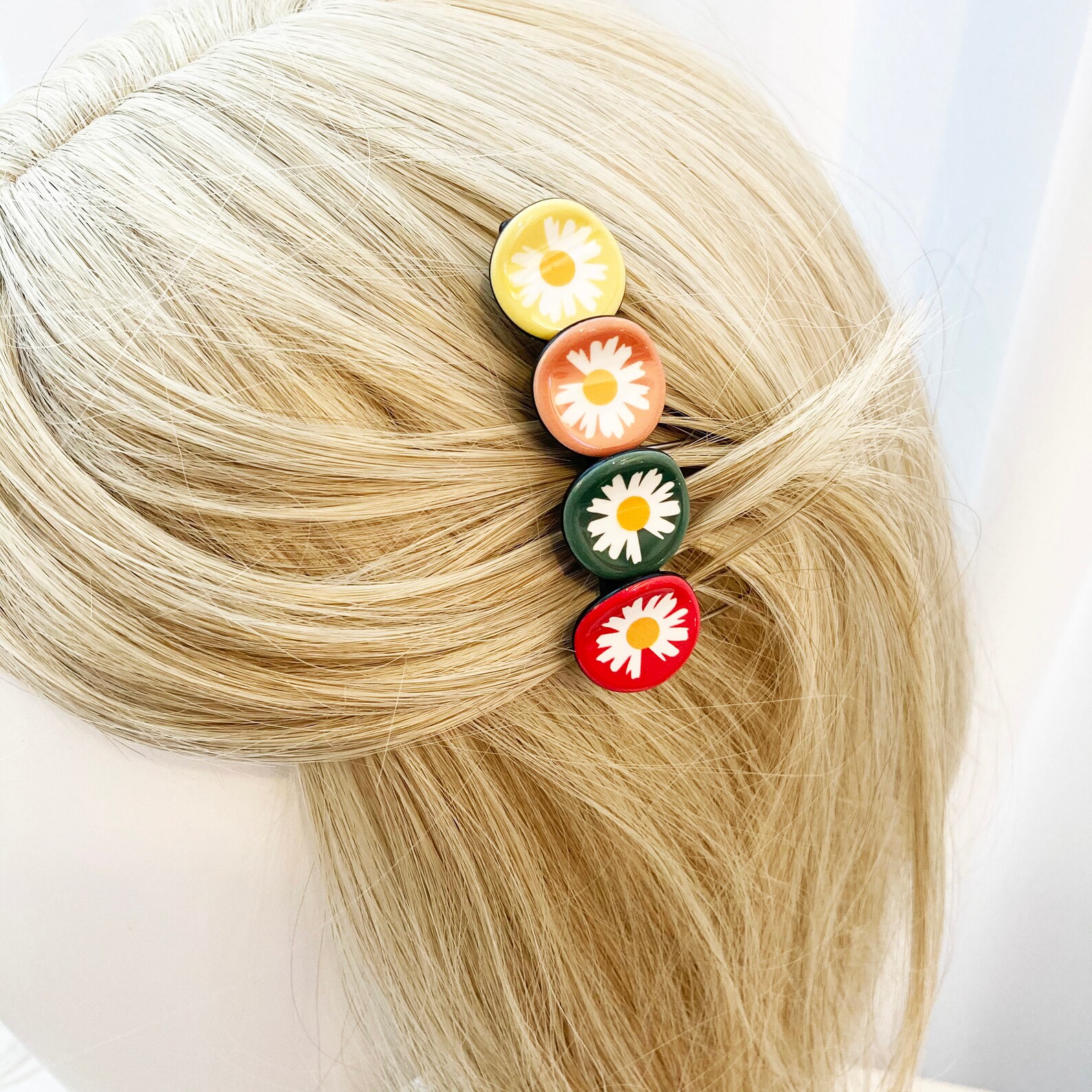 Daisy flowers decorative hair comb clip women accessories Etsy