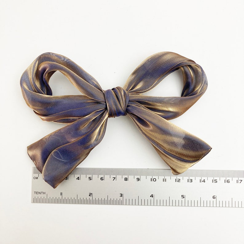 Purple and Black large bow french barrette hair accessories Shimmering Organza girlish bow french barrette for women Pink