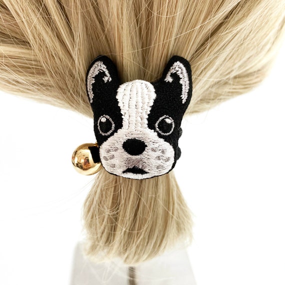 Dog Hair Tie Hair Elastic Ponytail Holders Dog Embroidery Etsy