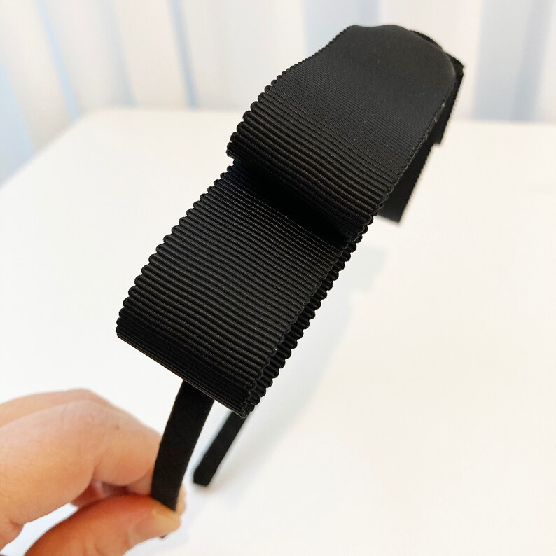 Black Bow Grosgrain Ribbon Classic Thin Headband for Women Etsy