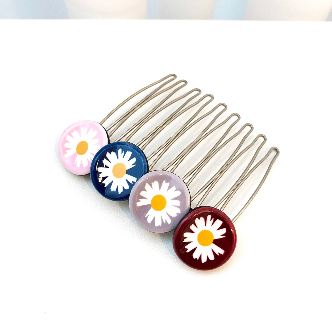 Daisy flowers decorative hair comb clip women accessories Etsy