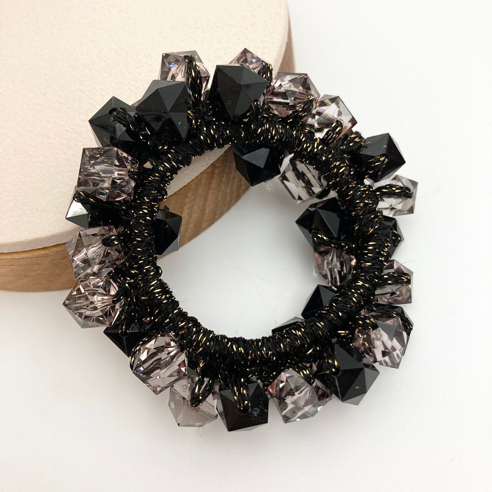 Crystal beads hair elastic Cubical beads hair scrunchie for Etsy