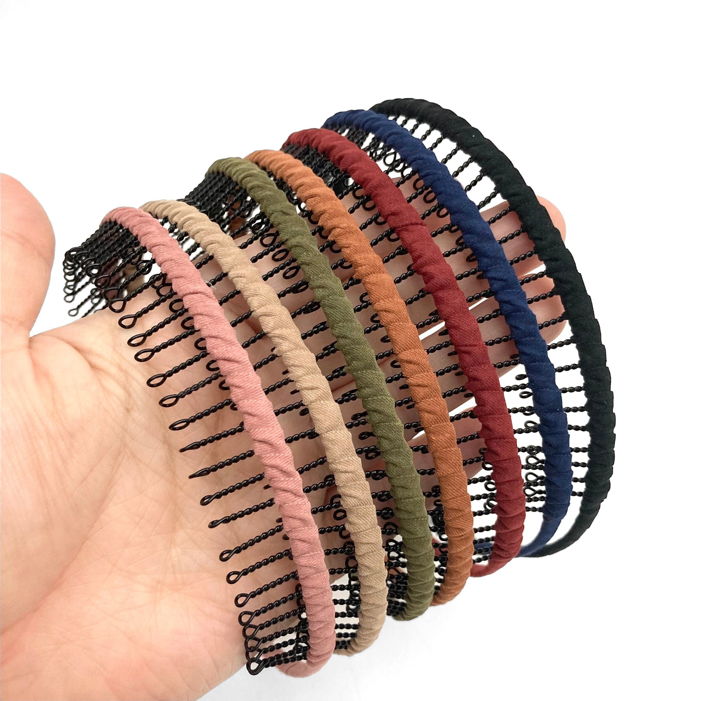 Solid Cotton wrapped light weighted comfy flexible teeth comb wire headband hairband for women - gift for her