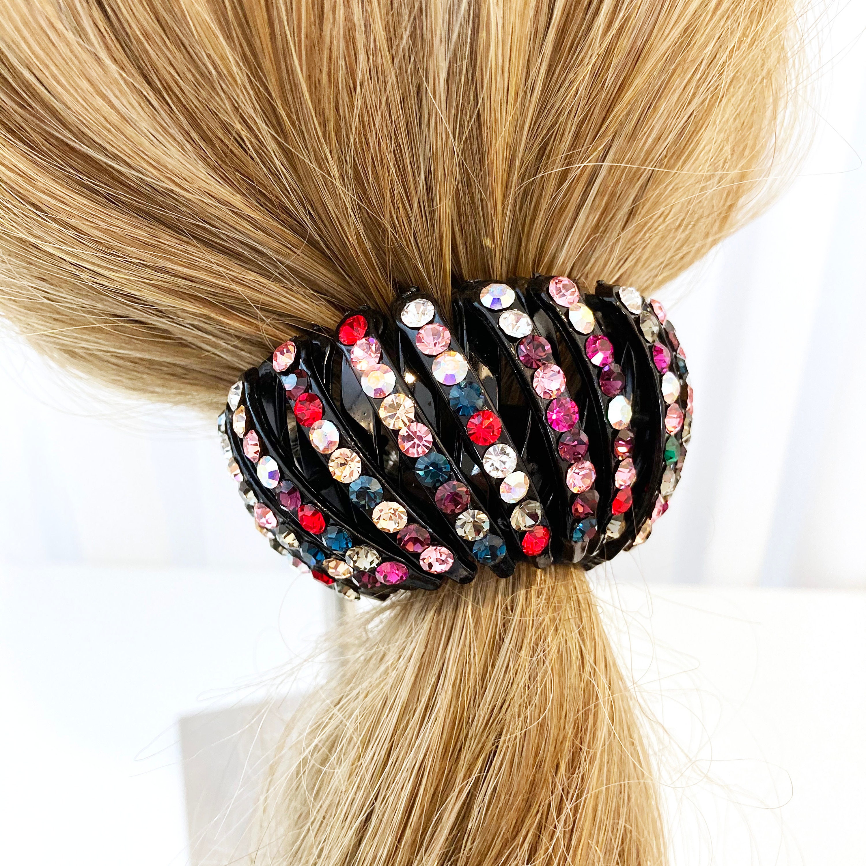 Sparkly rhinestone EXPANDABLE hair bun holder chignon cage Etsy