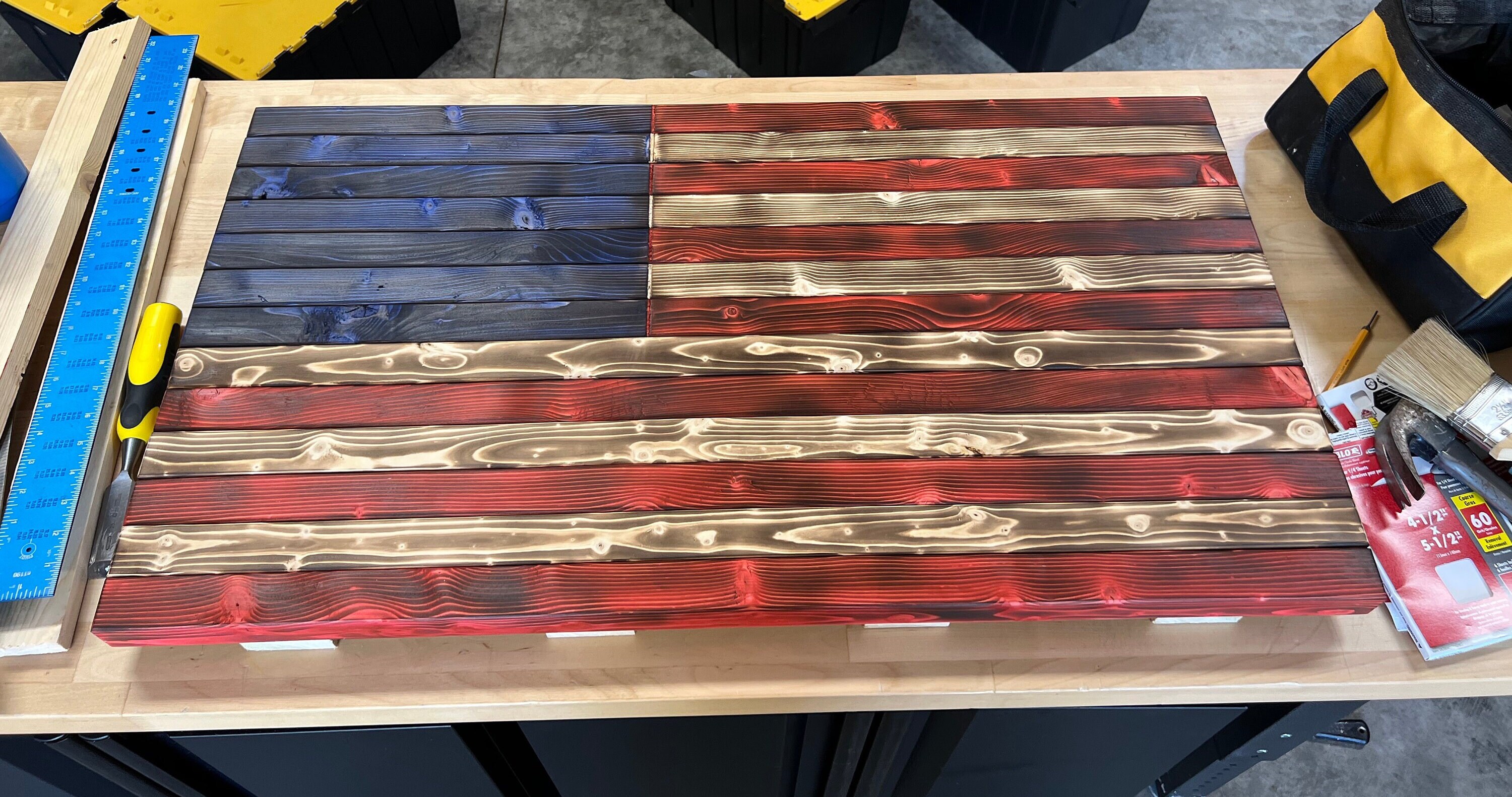 Wooden Rustic American Flag | Rustic American Flag | Charred American ...