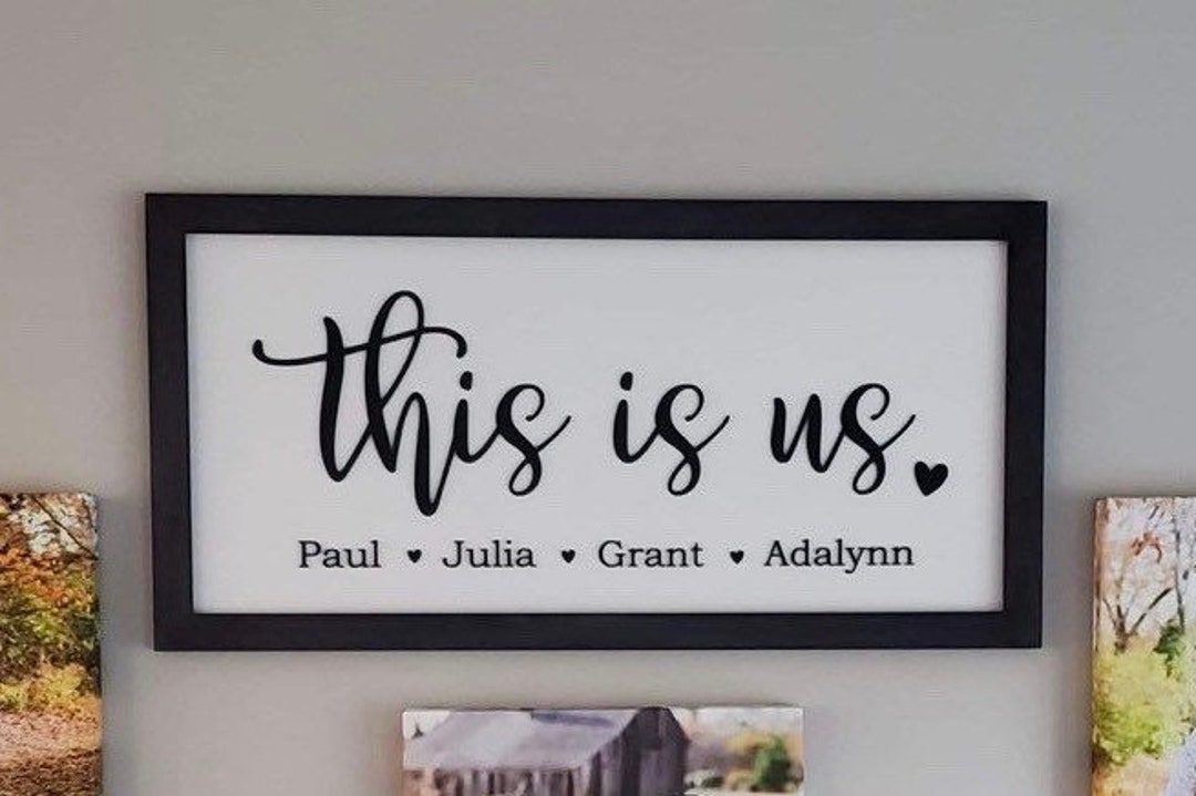 Personalized This is Us Wooden Sign | Framed Family Name Sign - Etsy
