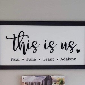 This Is Us Sign | Personalized Name Sign | Living Room Sign | Family Name Sign | Personalized Family Sign | Framed Sign | Wooden Signs